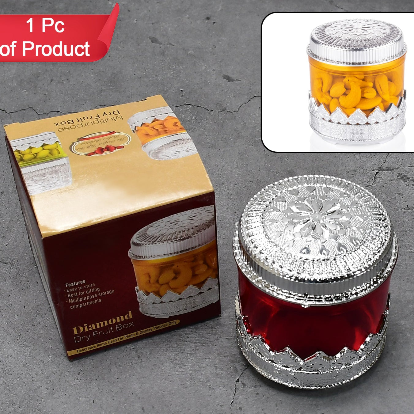 Diamond Design Dryfruit Storage Container Or Storage Box - Happy Price - Image 1