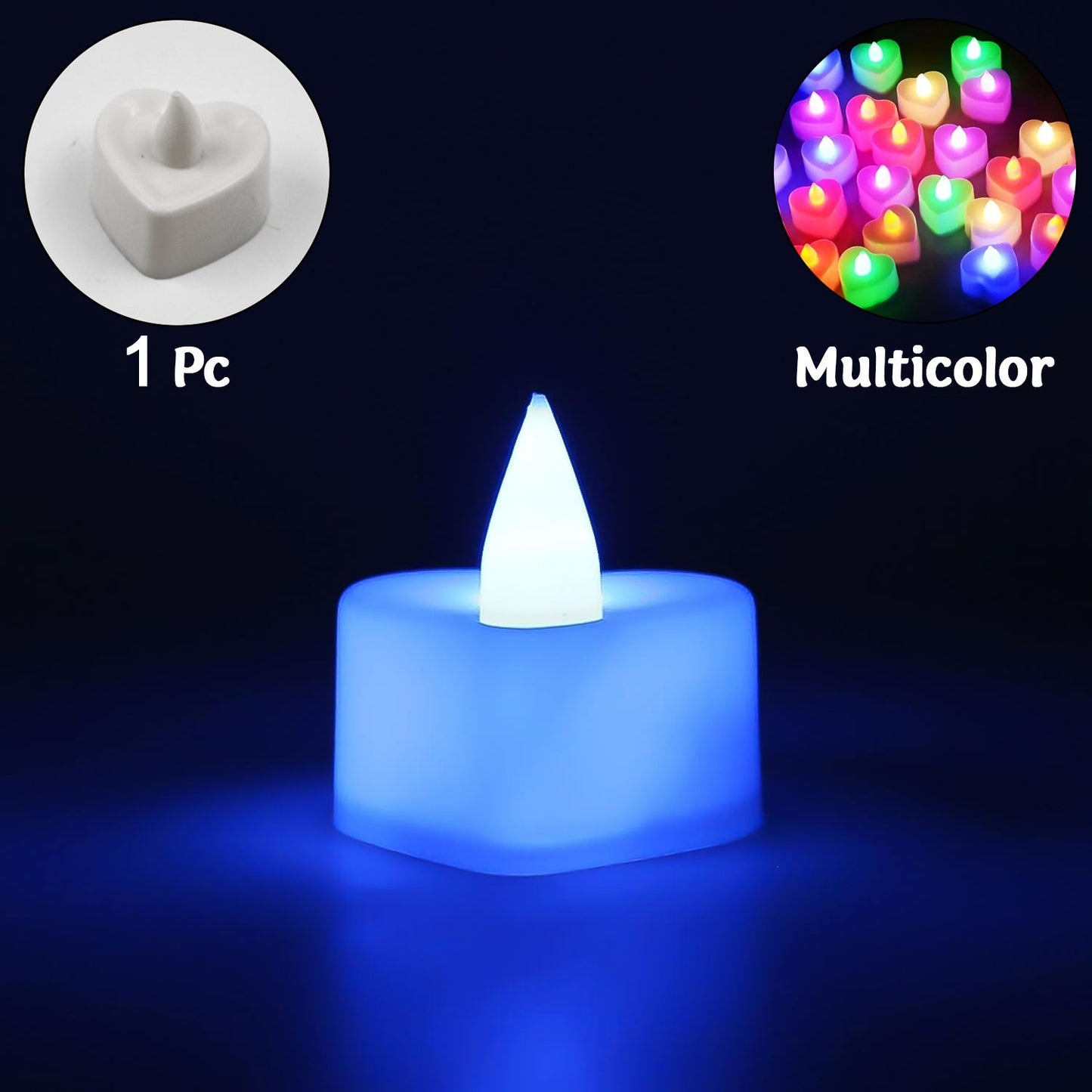 Led Tealights Smokeless Plastic Decorative Candles (Pack Of 1  Multicolor) - Happy Price - Image 6