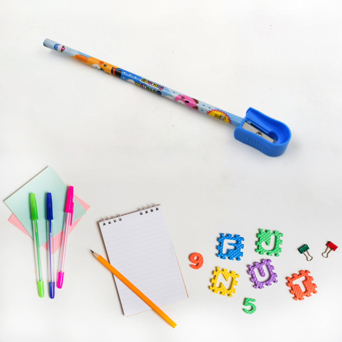 Stationery Kit For Kids - Stationery Set Includes Wooden Pencil Sharpener Pencil And Eraser Set Birthday Return Gift For Kids Boys Girls 2 Pencil 1 Scale 1 Notebook1 Sharpener 1 Eraser  With Zip Bag (6 Pcs Set) - Happy Price - Image 5