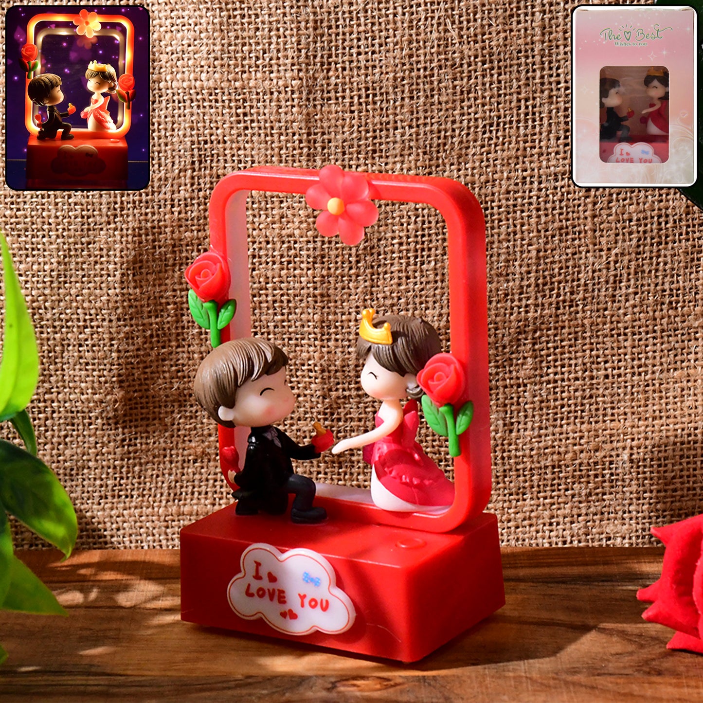 Romantic Couple Figurine with LED Light Showpiece (1 Pc) - Happy Price - Image 3