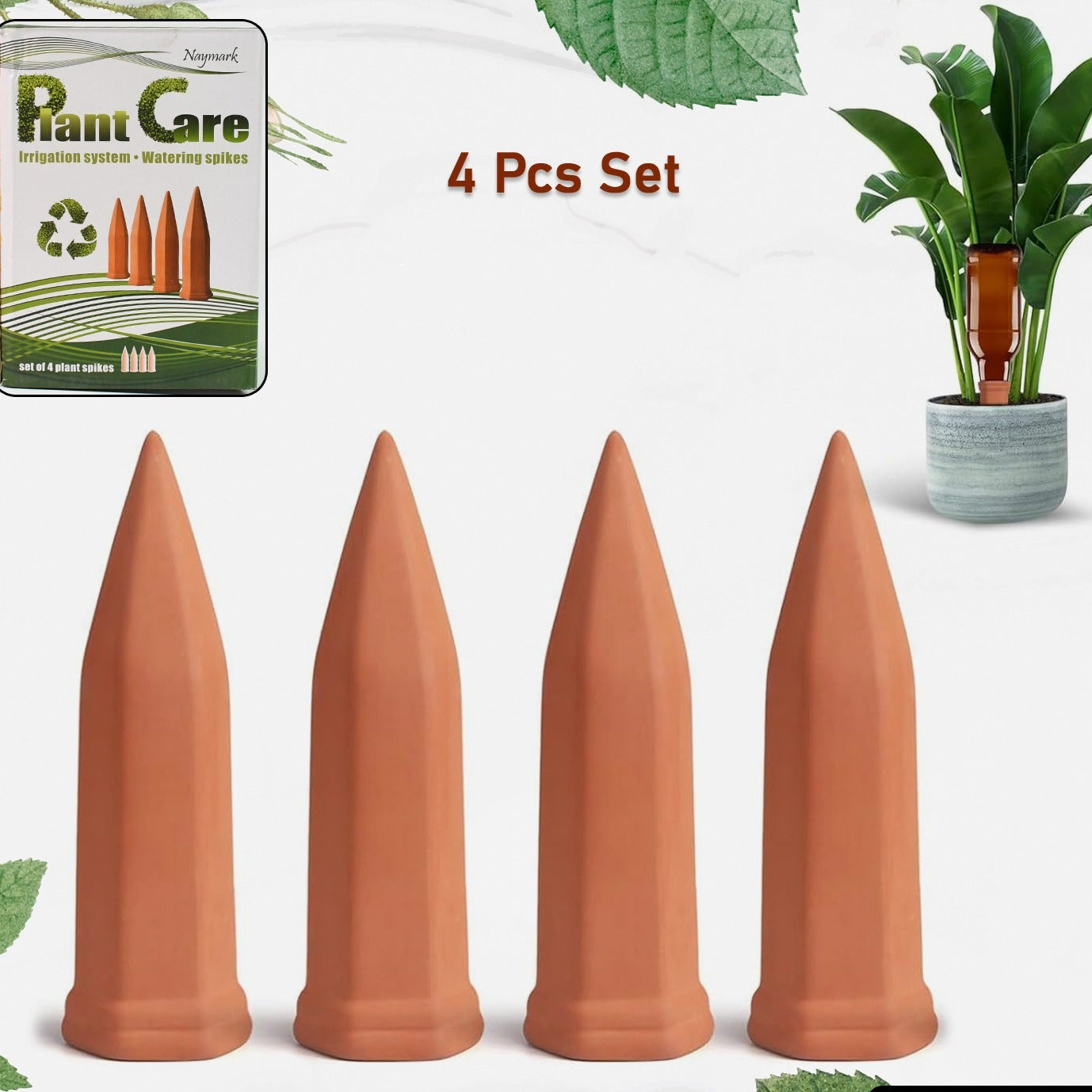 Self Plant Watering Spikes (4 Pcs Set) - Happy Price - Image 1