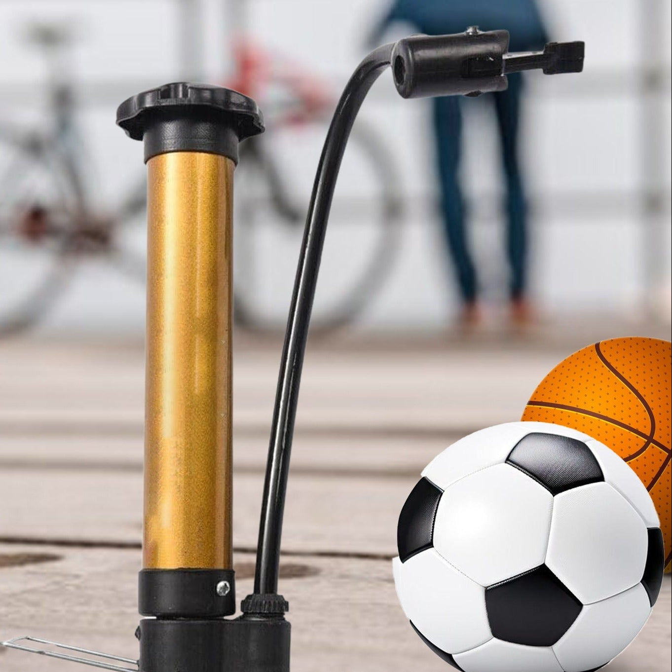 Hand Air Ball Pump Metal Portable High Pressure Air Pump Mini Basketball Inflator For Balls Basketball Soccer Volleyball Football Inflatable And More - Happy Price - Image 1