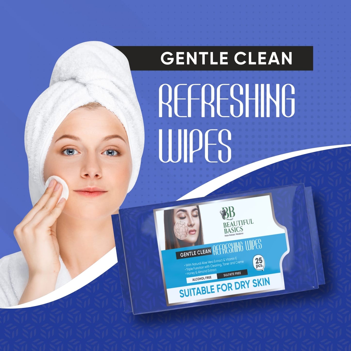 Refreshing Wet Wipes For Face  Facial Cleansing  Refreshing  Skin Hydration Soothing For Skin  Ph Balance  Alcohol Free  Nourishing With Fruit Extract  25 Wipes - Happy Price - Image 5