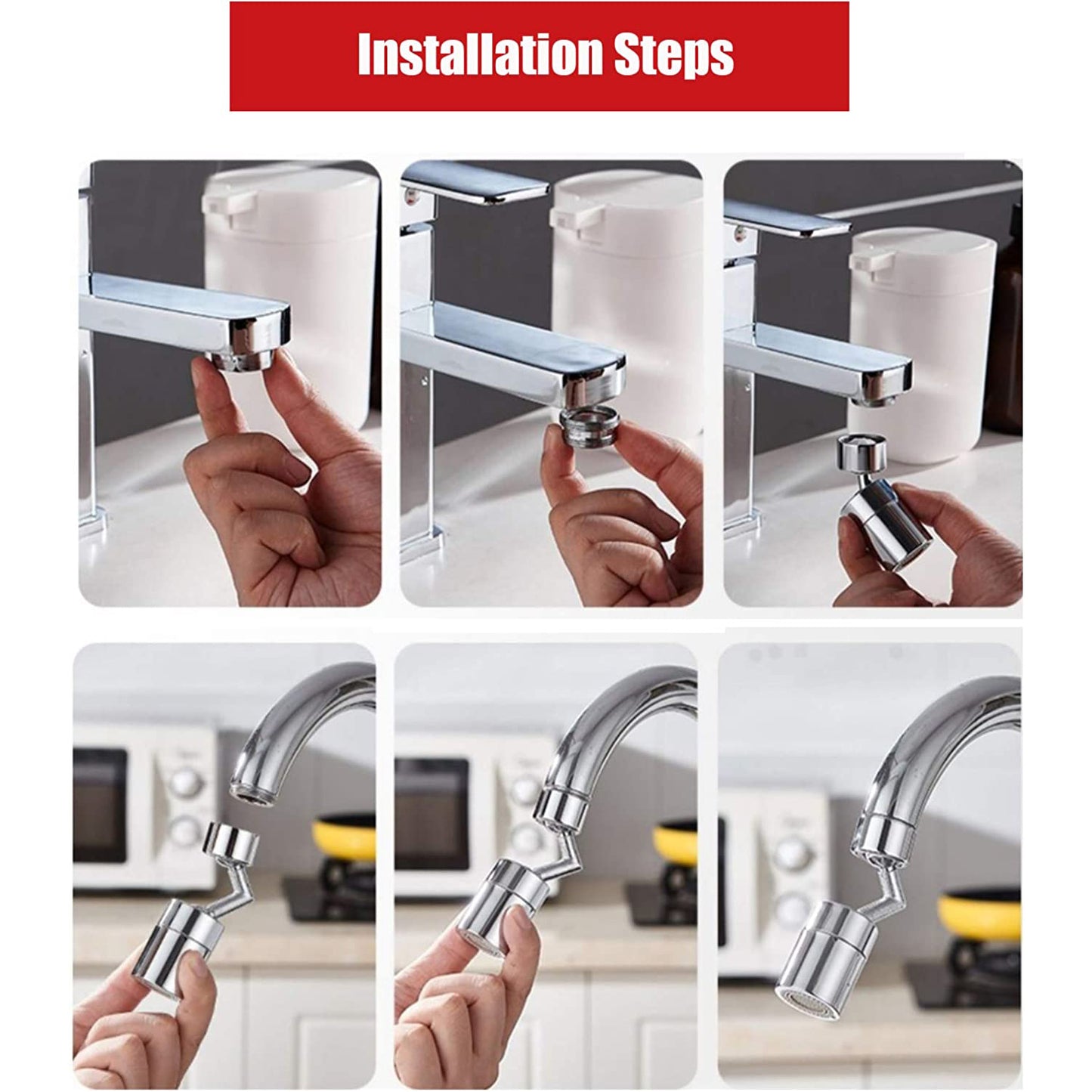Splash Filter Faucet Sink Faucet Sprayer Head Suitable For  Kitchen Bathroom Faucet - Happy Price - Image 4