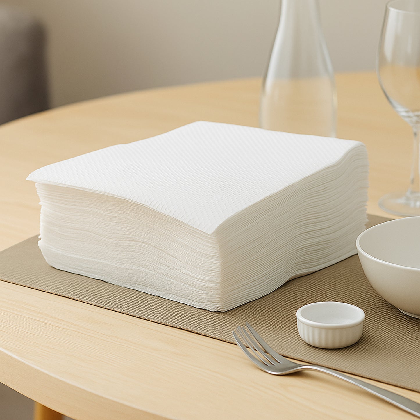 Premium Dinner Napkins - 50 Pcs Pack, 40x40 cm - Soft, Absorbent Paper Serviettes - Happy Price - Image 2