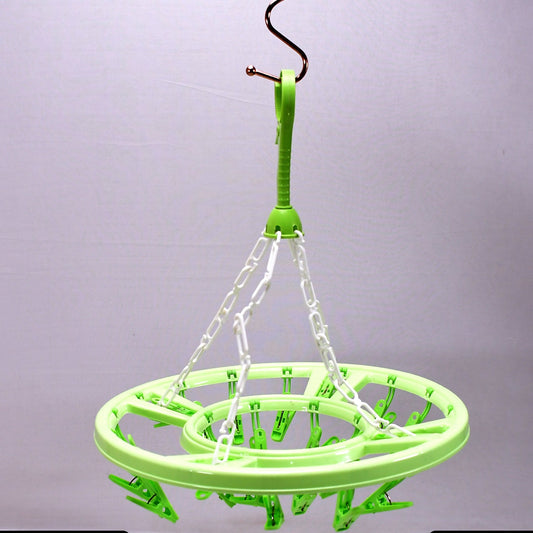 Plastic Round Cloth Drying Hanging Hanger ( 15 Clips ) - Happy Price - Image 1