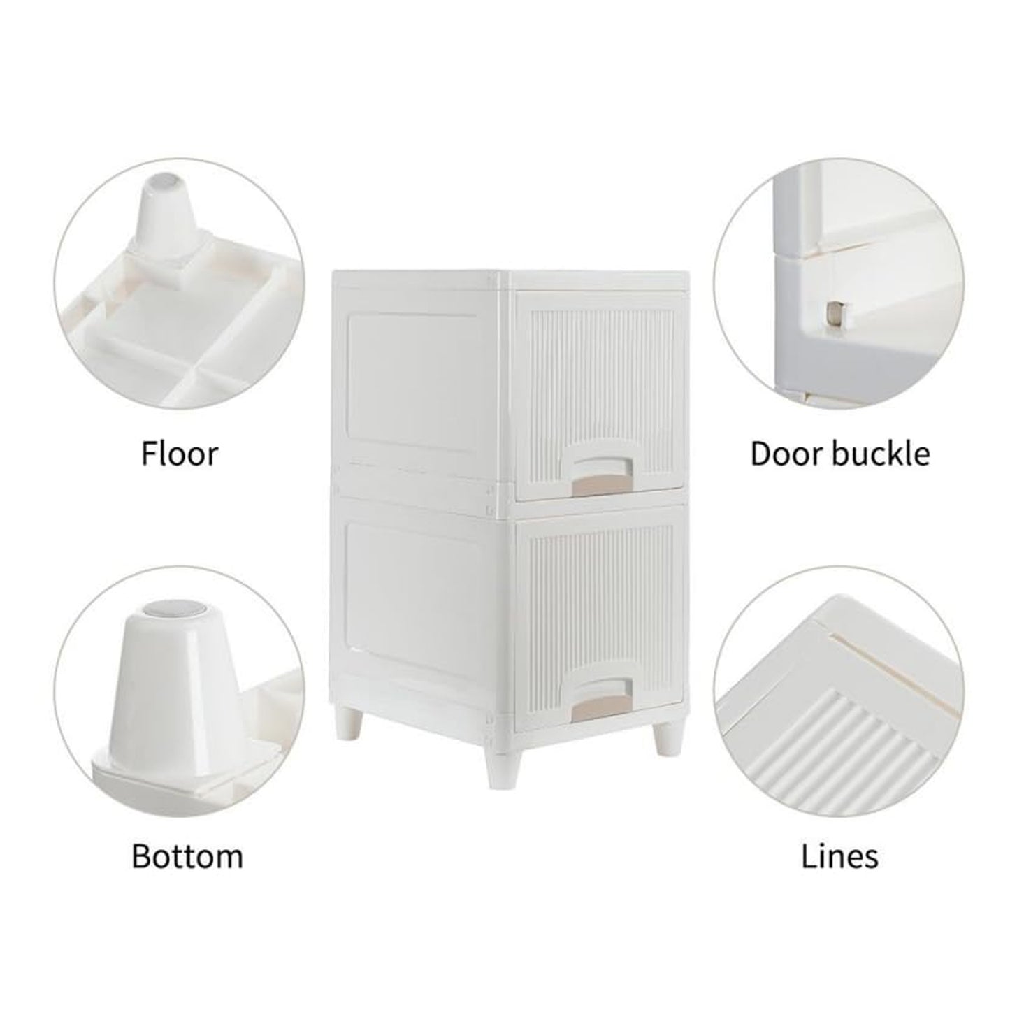 Multipurpose Storage Cabinet Storage Solutions Plastic Drawers  Multi Layer Wardrobe Storage Drawers  Foldable Multipurpose Drawer Units For Kitchen Bathroom Bedroom Cloth (2 Layer) - Happy Price - Image 6