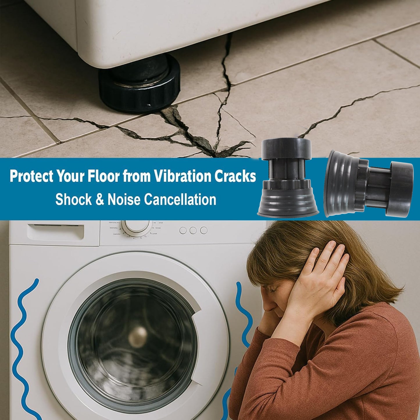 Adjustable Furniture & Washing Machine Risers - 4 Pc Set - Happy Price - Image 5