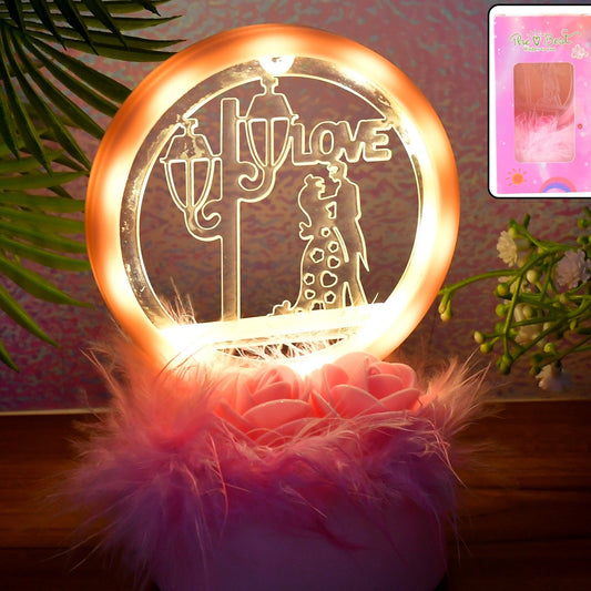 Romantic Round Love Couple Decorative Showpiece (1 Pc) - Happy Price - Image 1