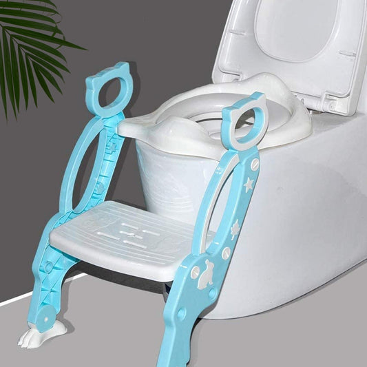 2 In 1 Potty Training Toilet Seat With Step Stool Ladder For Boy And Girl Baby Toddler Kid Childrens Toilet Training Seat Chair With Soft Padded Seat And Sturdy Non-slip Wide Step Make Potty Easier For Your Kids (Multi-color) - Happy Price - Image 1