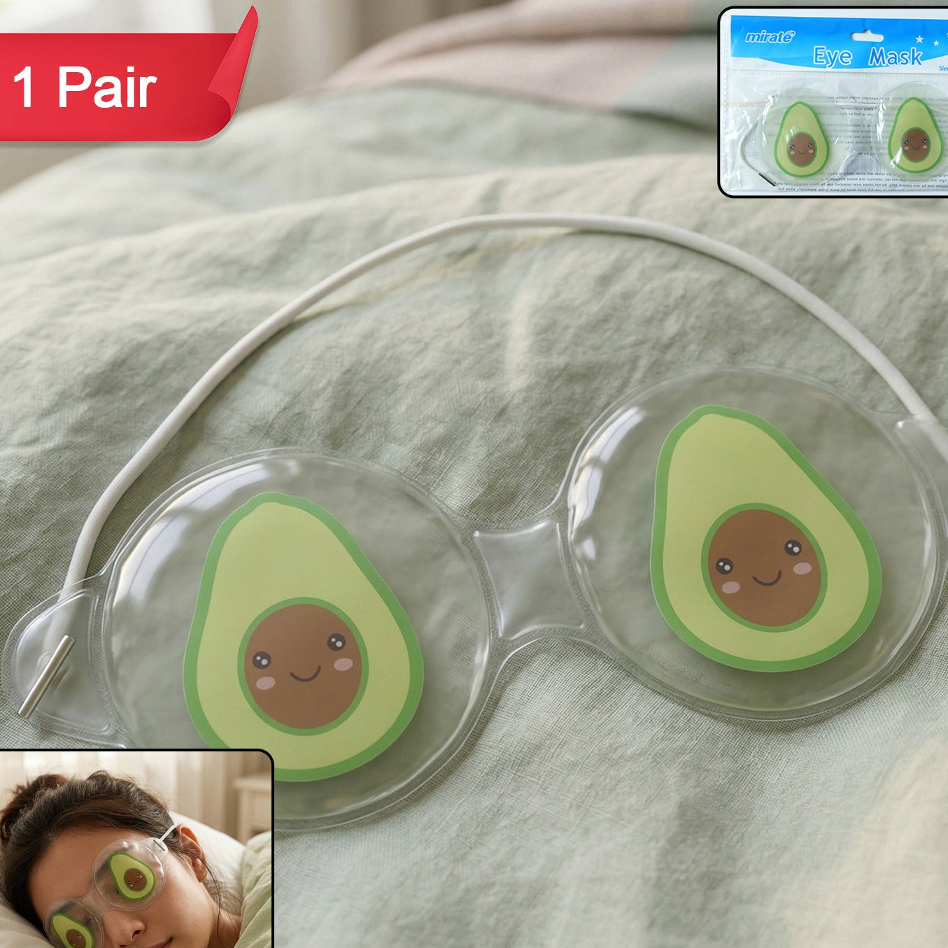 Reusable Eye Cooling Gel Eye Mask (1 Pair Mix Gel Mask)