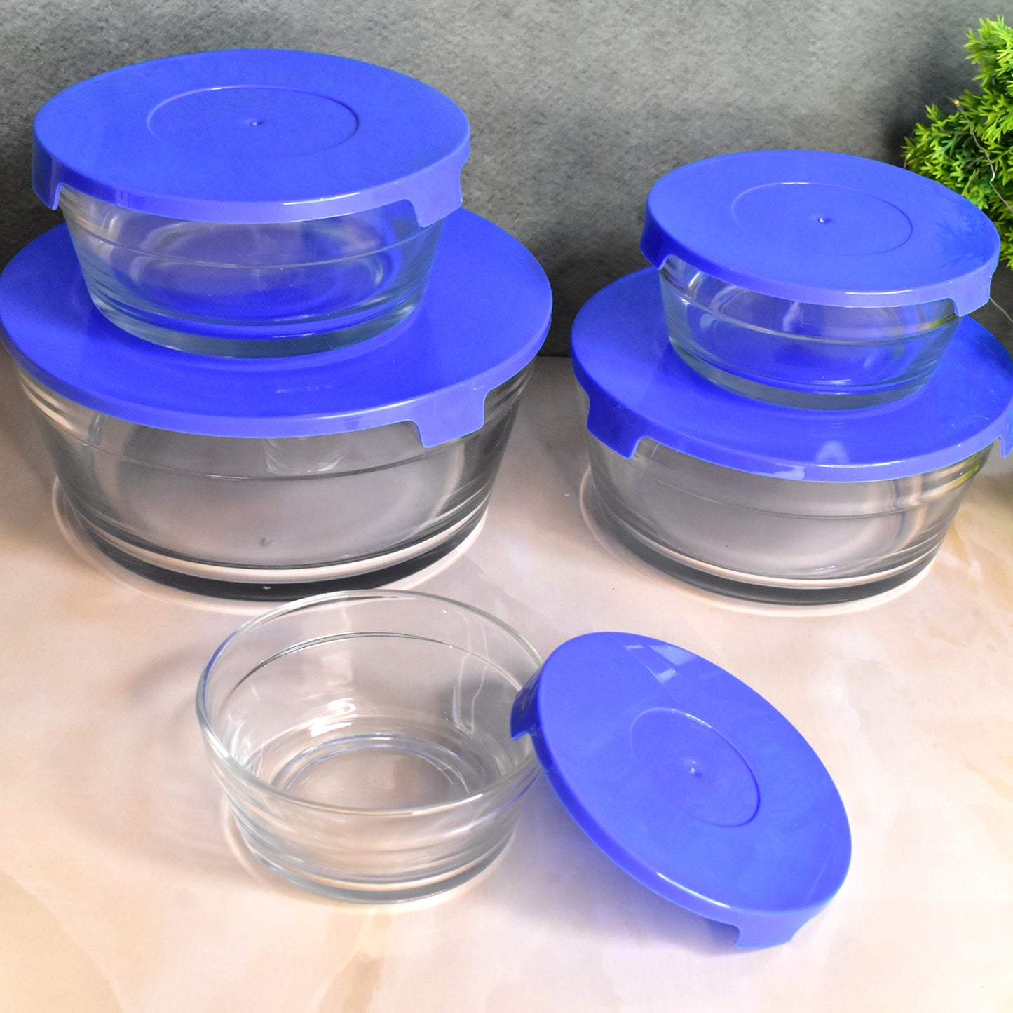 Glass Bowl Set with Lids - 5 Pcs Mixing & Storage Containers - Happy Price - Image 4