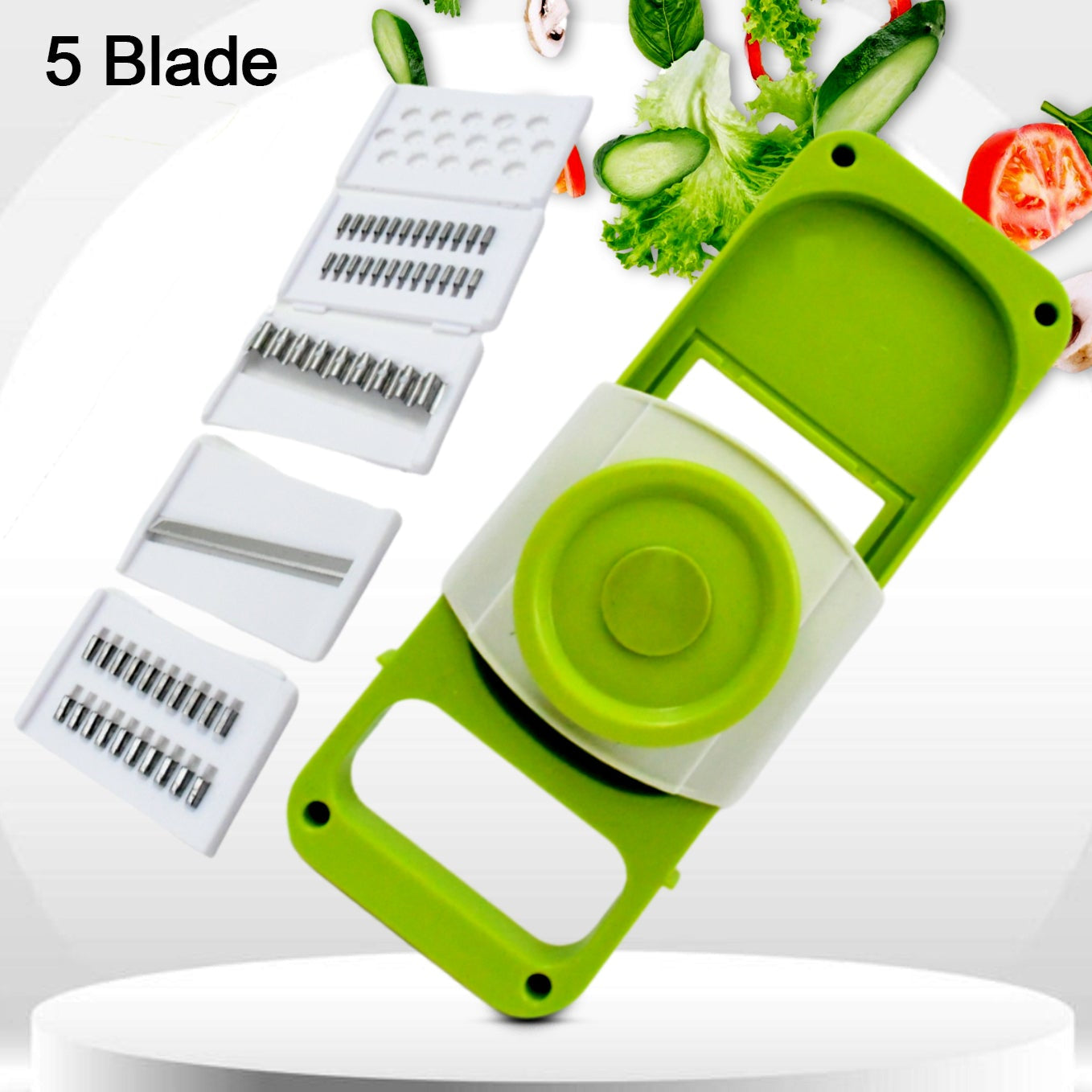 Slicer For Kitchen 5 In 1 Foldable Vegetable Slicer Blade Potato Cutter Veggie Slicer Onion Slicer Julienne Grater With Protective Guards Stainless Steel Blade - Happy Price - Image 1