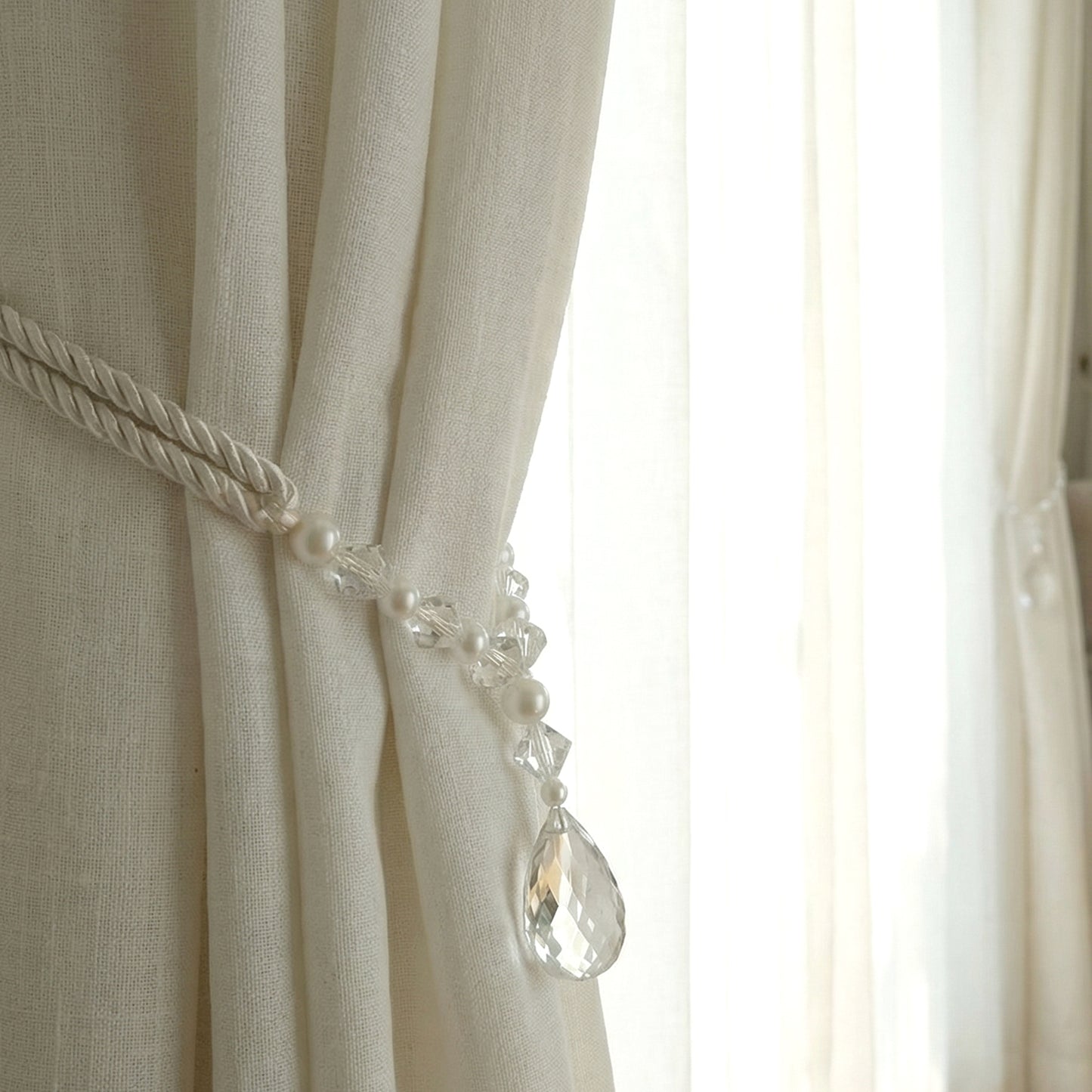 Elegant Crystal Beaded Curtain Tieback Holder (1 Pc) - Happy Price - Image 5