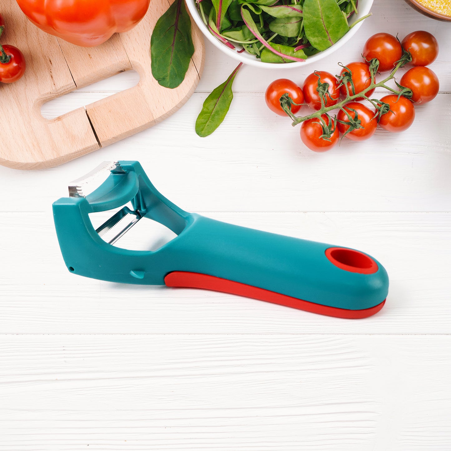 4-in-1 Kitchen Peeler with Stainless Steel Blades & Non-Slip Handle (1 Pc) - Happy Price - Image 2