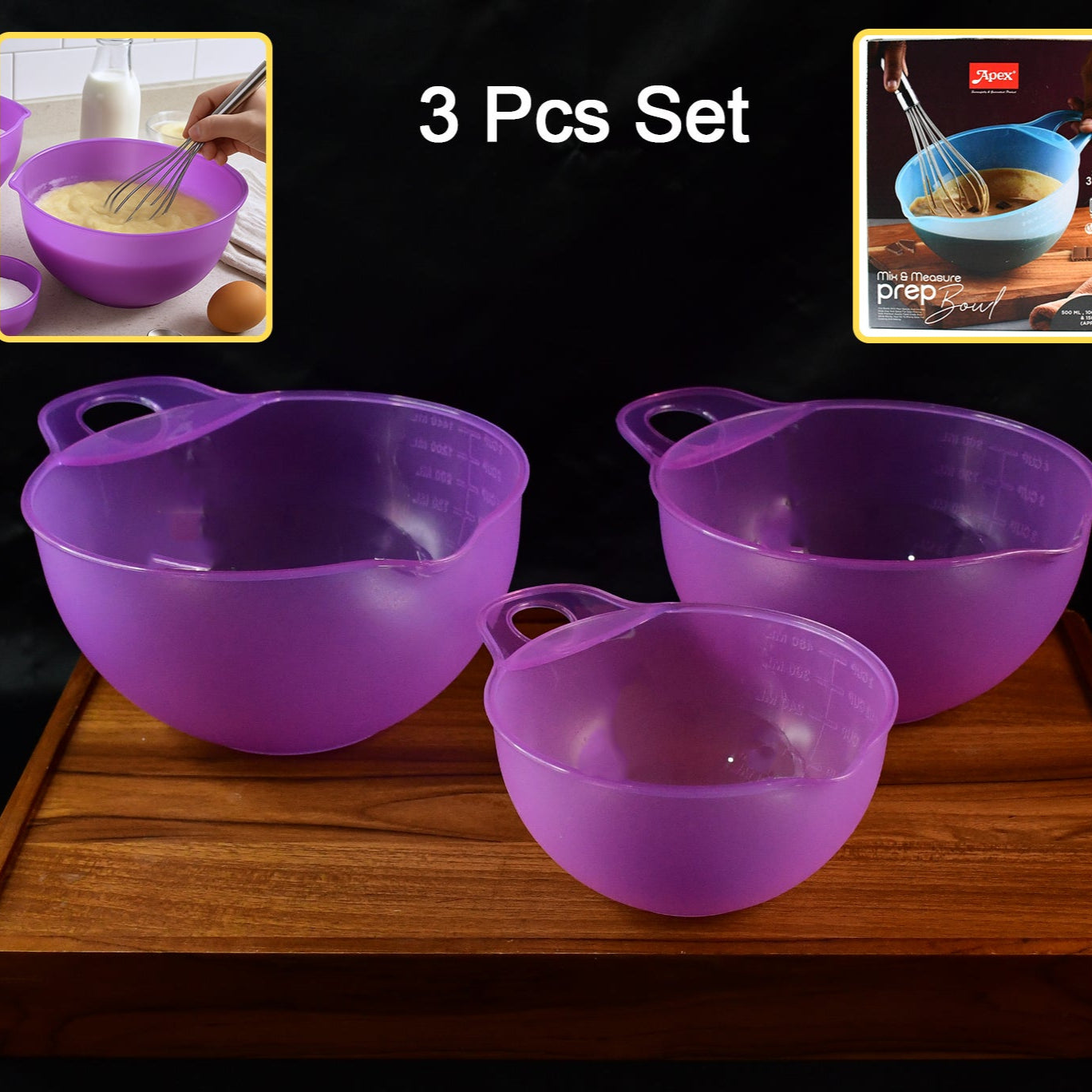 Apex Mix  Measure Prep Bowl Set  3 Pieces - Happy Price - Image 1