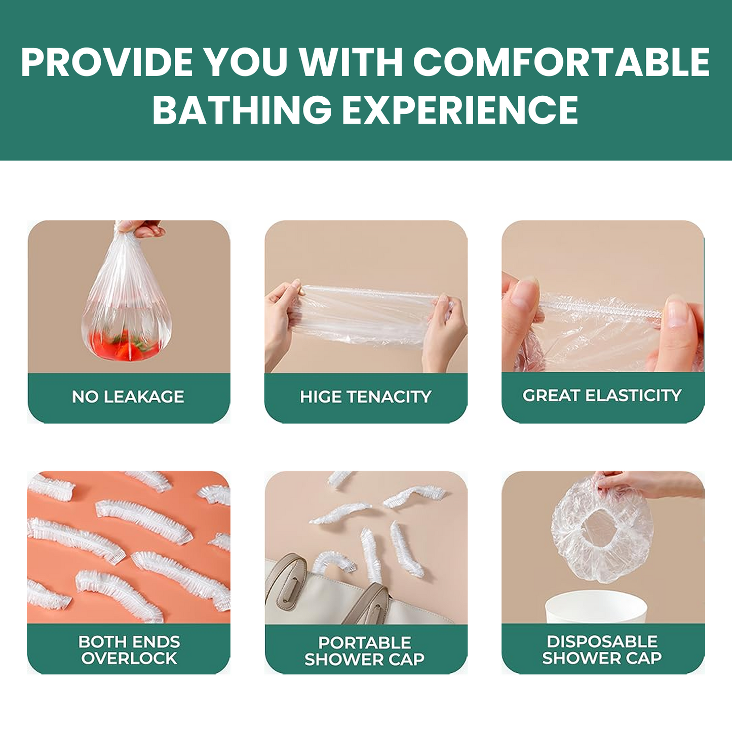 20 Pc Disposable Shower Caps for Women - Waterproof Hair Covers - Happy Price - Image 4