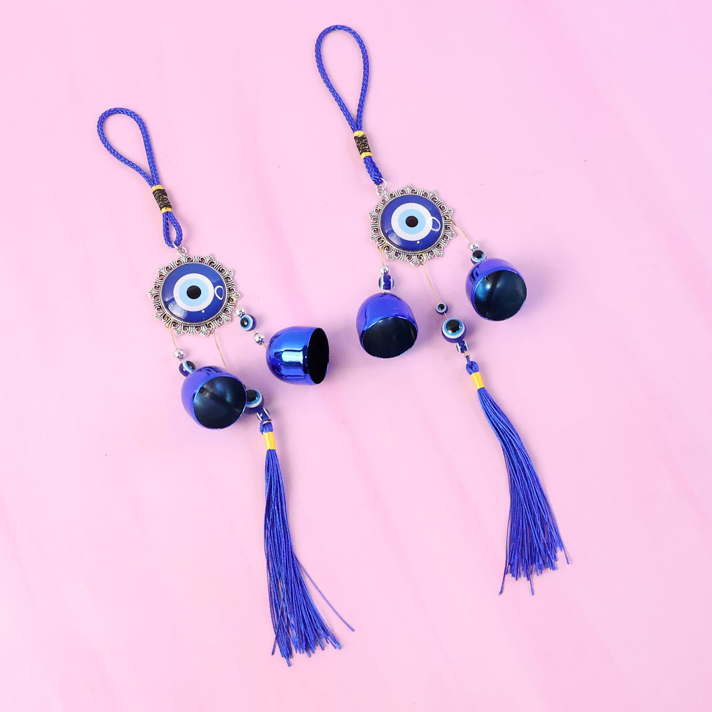 Decorative Evil Eye Wind Chime Set - 2 Pc Hanging Ornament - Happy Price - Image 4