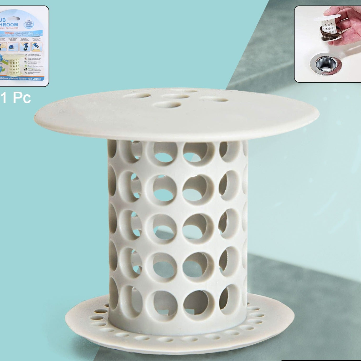 Universal Tub Drain Hair Catcher Strainer (1 Pc) - Happy Price - Image 1