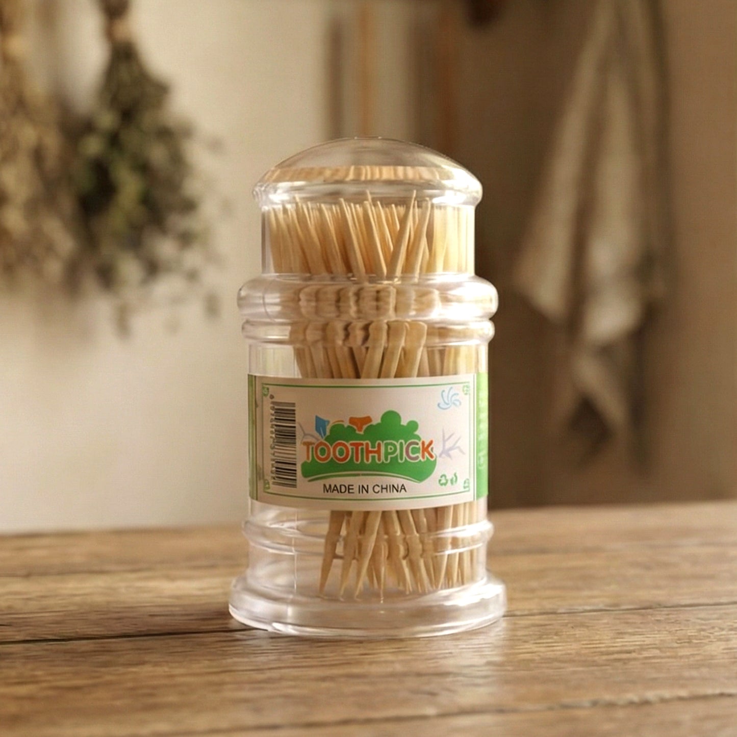 Wooden Toothpick Dispenser Set with Clear Jar - 1 Set - Happy Price - Image 3