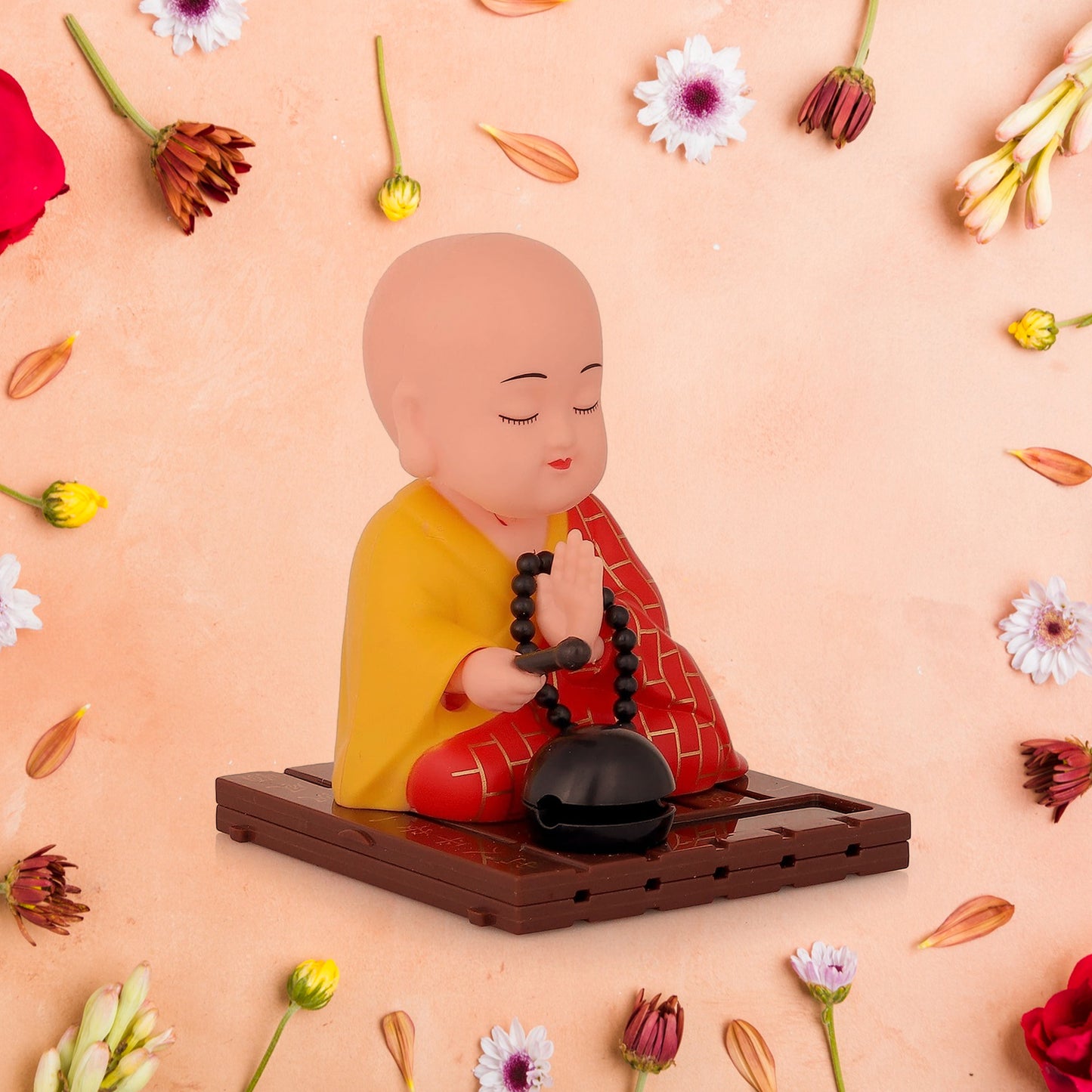 Solar Powered Sitting  Buddha Statue  Moving Head And Hand (1 Pc  Medium) - Happy Price - Image 2