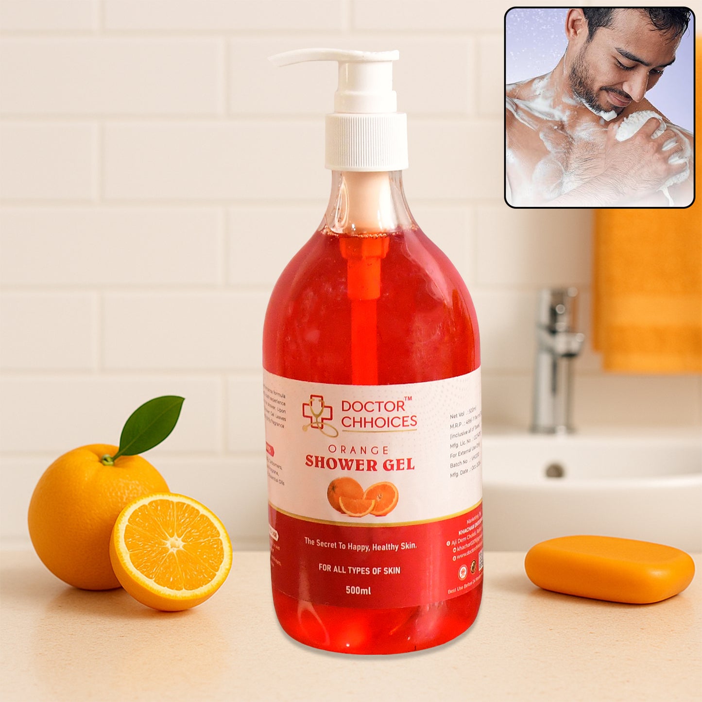 Doctor Chhoices Orange Shower Gel  500ml (1 Pc) - Happy Price - Image 2