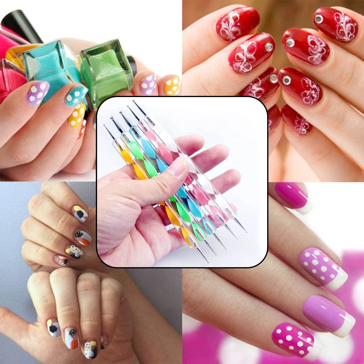 Nail Art Point Pen Set - 5 Pcs for Creative Designs - Great Price - Image 1
