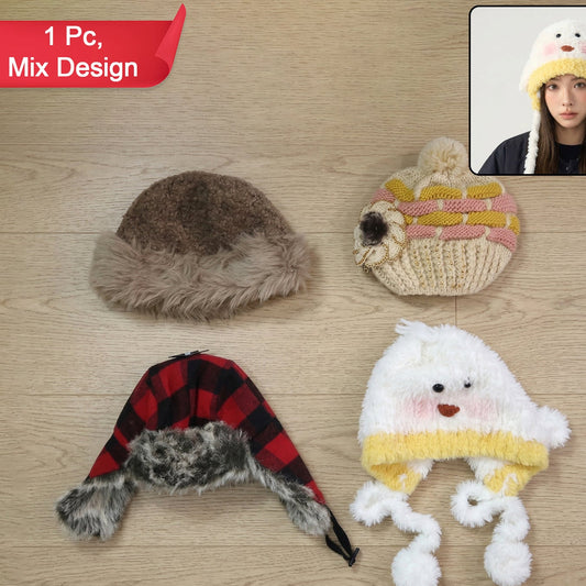 All-Season Fashion Cap for Men & Women - Warm Woolen & Lightweight Summer Styles (1 Pc, Random Mix Design) - Great Price - Image 1