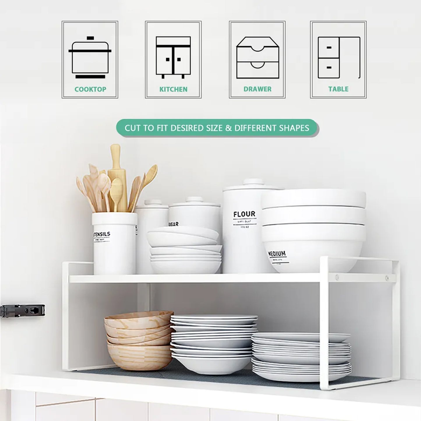 Multipurpose Anti-slip Bathroom Kitchen Cabinet Drawer Shelf Mat Liner Sheets Roll Fridge Mat Table Mat Anti-slip Super Strong Placement Mat For Fridge Bathroom Kitchen Drawer Shelf Liner (45cmx1.25m) - Happy Price - Image 7