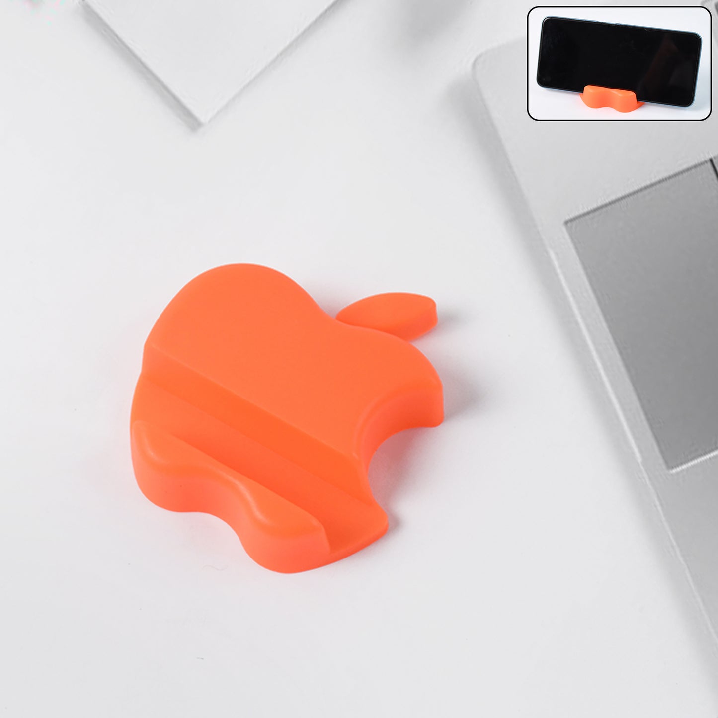 Apple Shape Plastic Mobile Stand for Smartphones (1 Pc, Assorted Colors) - Happy Price - Image 2
