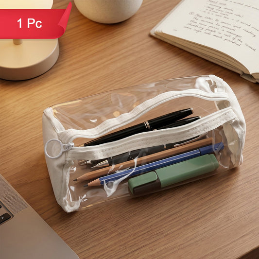 Transparent Pvc Pencil Case With Zipper Closure (1 Pc)