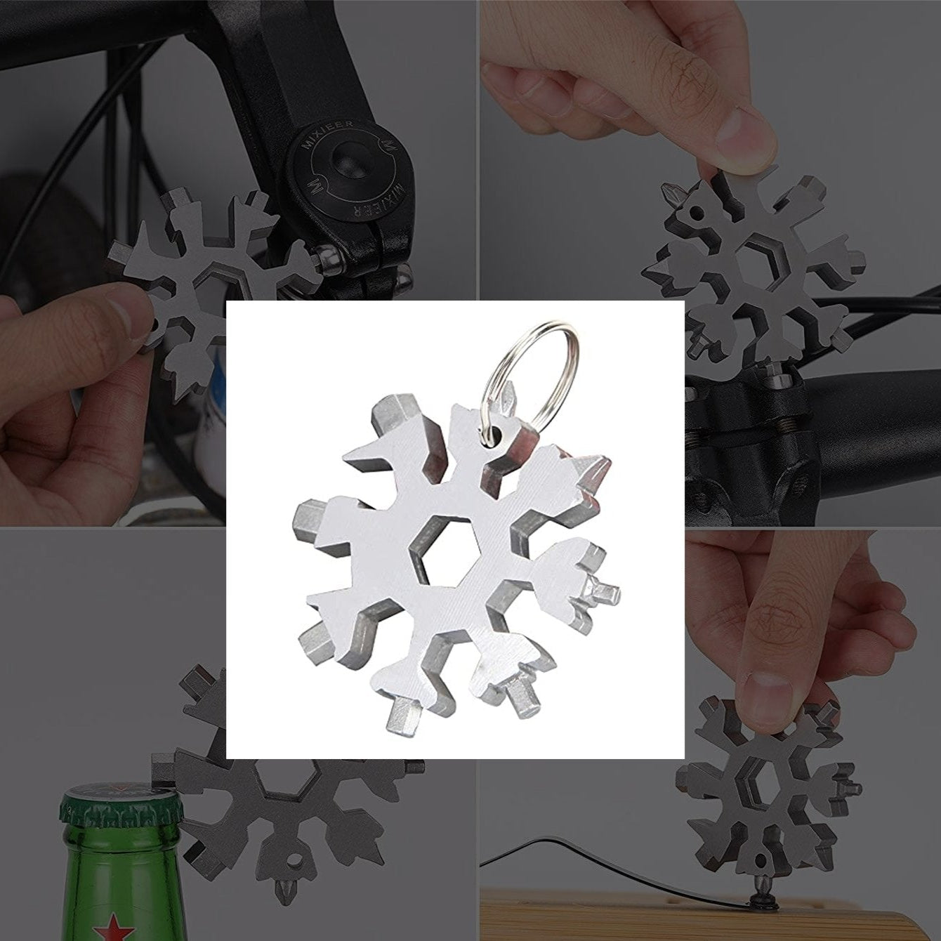 Snowflake Multi-tool Stainless Steel Snowflake Bottle Opener - Happy Price - Image 1