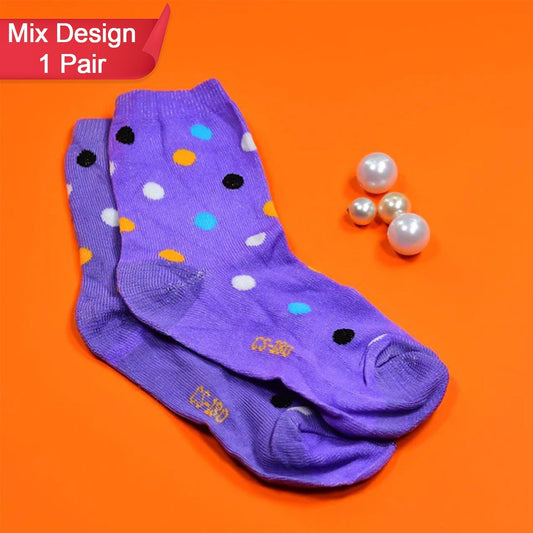 1 Pair Trendy Printed Socks - Assorted Designs & Sizes - Happy Price - Image 1