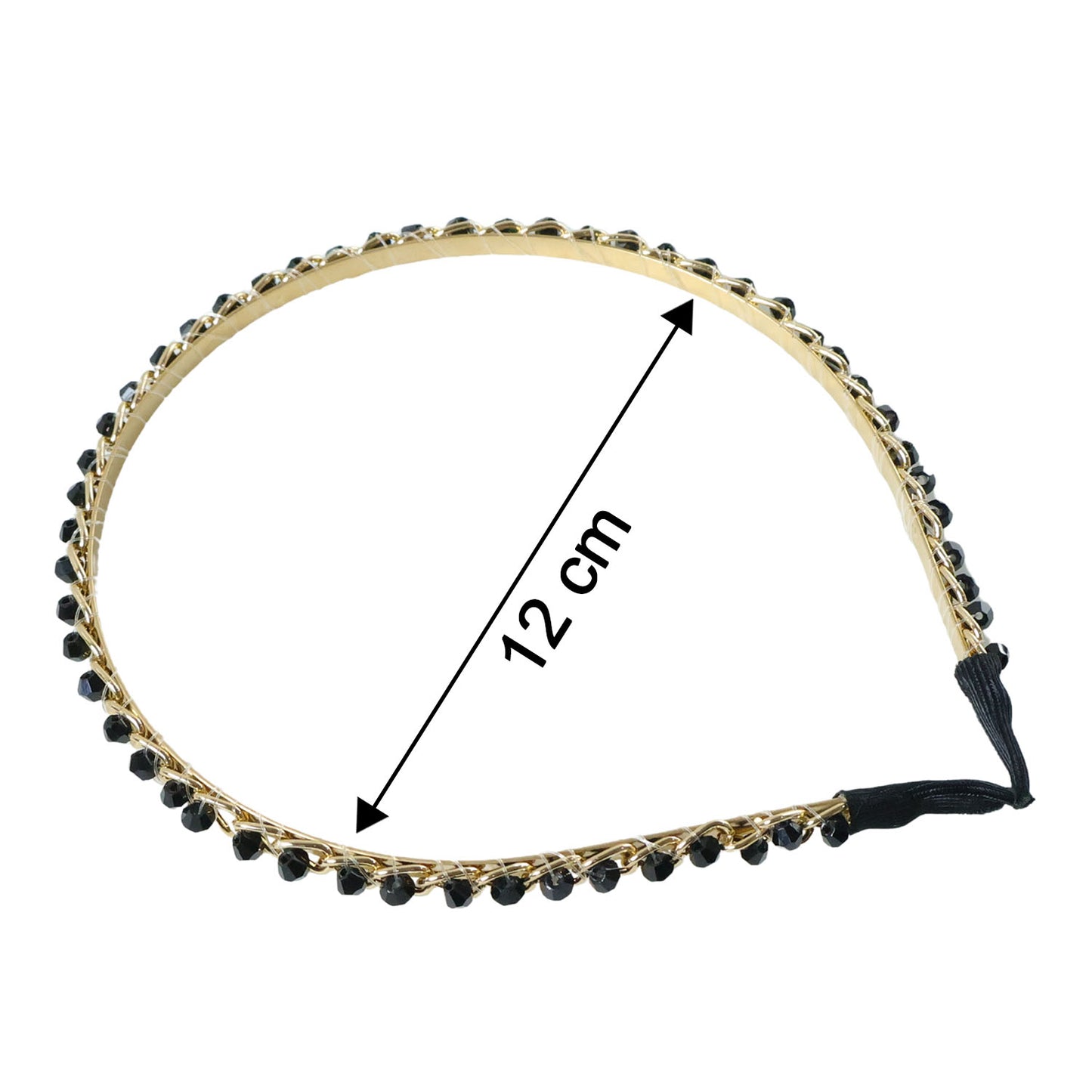 Gold Finish Beaded Hair Band (1 Pc) - Stylish Metal Headband for Women - Happy Price - Image 5