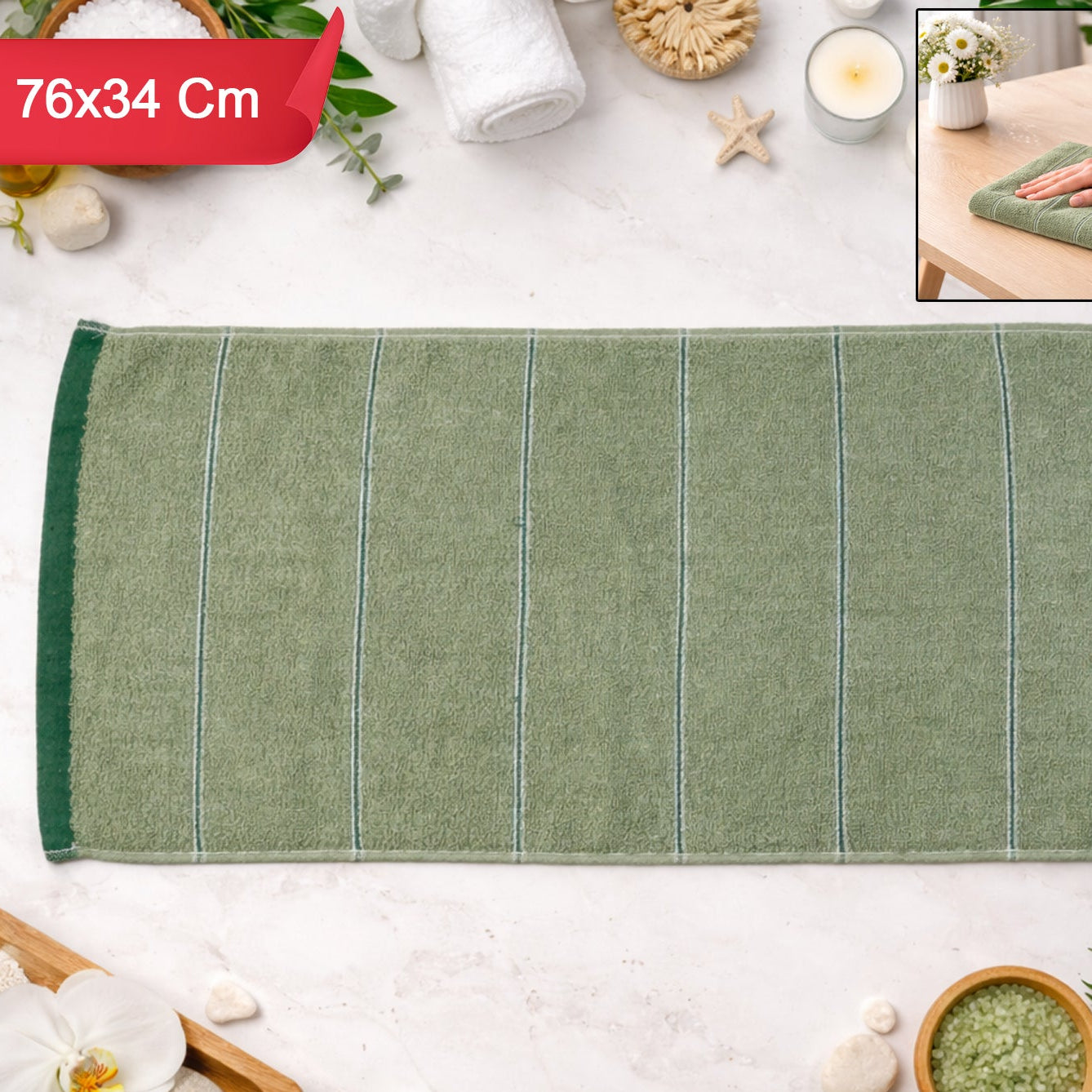 Soft Cotton Bath Towel 1 Pc 76x34 Cm - Absorbent & Quick Dry - Great Price - Image 1