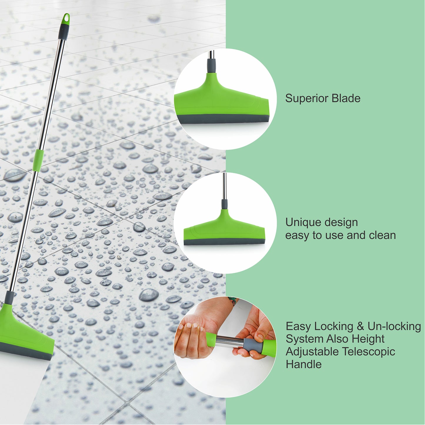 Adjustable Stainless Steel Floor Wiper with Telescopic Handle - Happy Price - Image 5