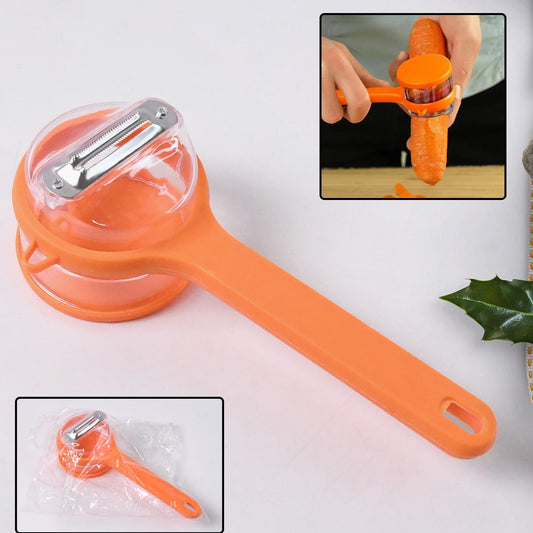 Stainless Steel Peeler With Container (1 Pc) - Happy Price - Image 1