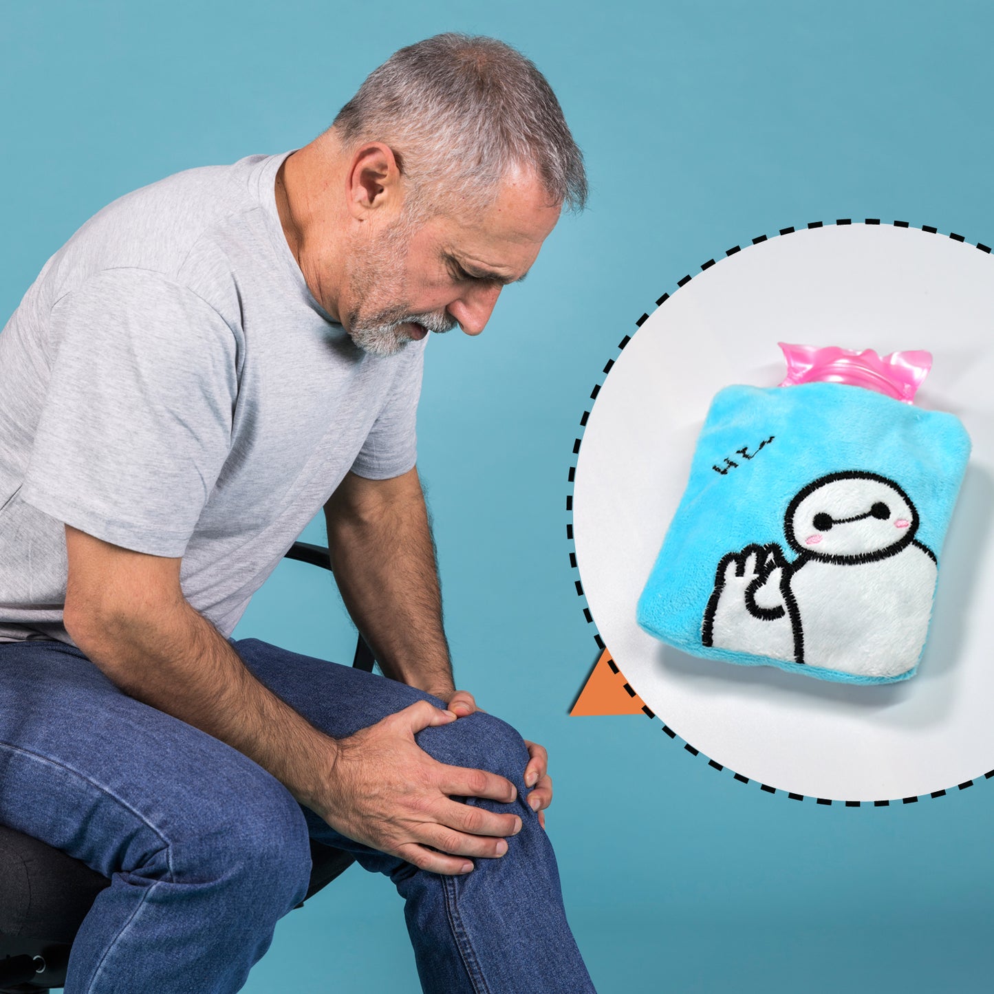 Blue Baymax Small Hot Water Bag With Cover For Pain Relief Neck Shoulder Pain And Hand Feet Warmer Menstrual Cramps. - Happy Price - Image 6