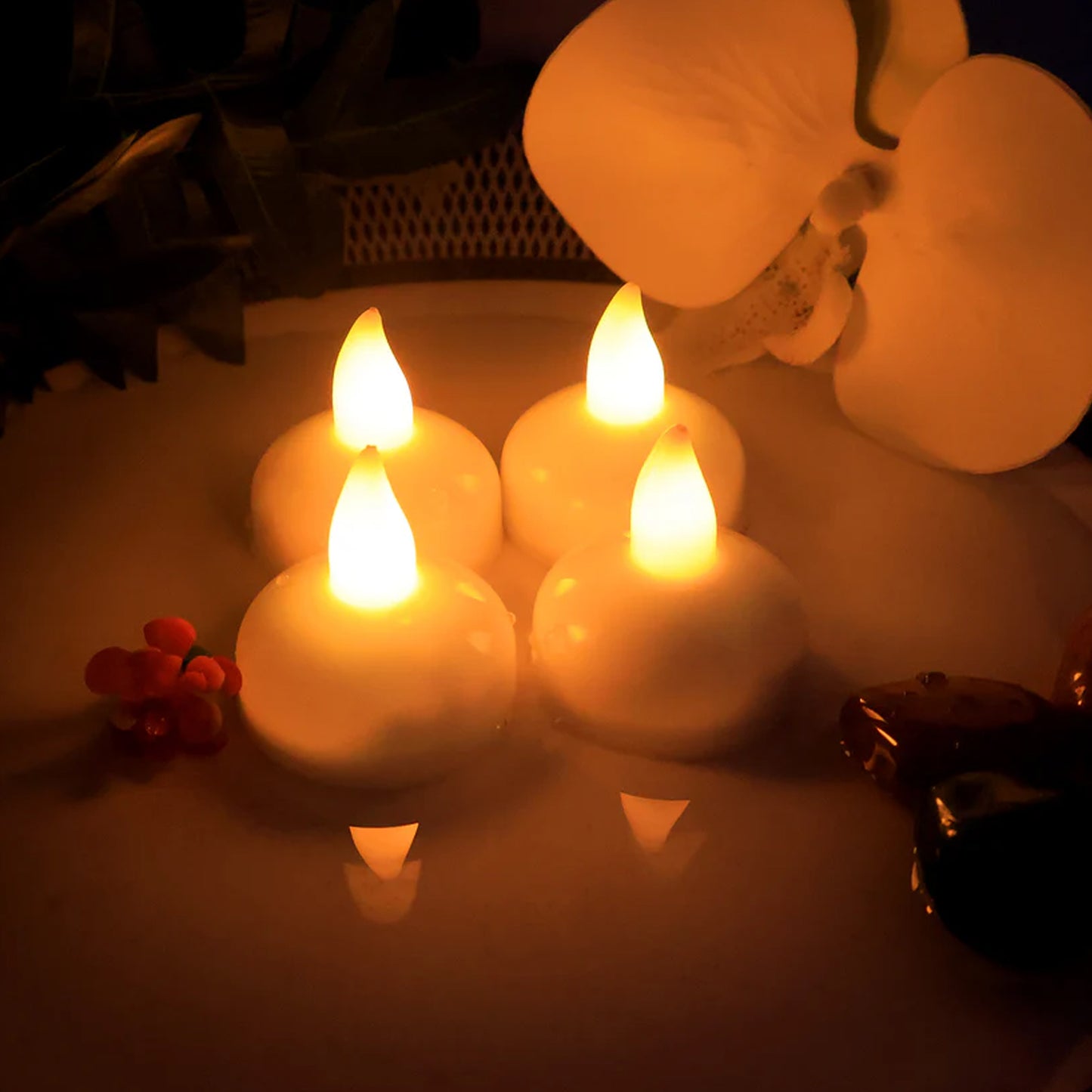 8 Pcs Round LED Flameless Tealight Candles - Warm White Flickering Glow - Happy Price - Image 5