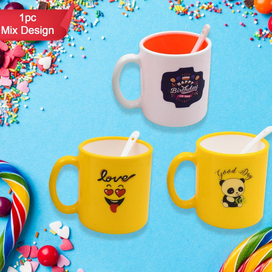 Mix Design Coffee Mug with Spoon and Gift Box - 1 Pc - Happy Price - Image 1