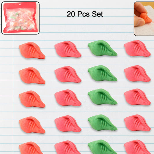 Shankh Shape Eraser Rubber (20 Pc  Mix Colour  Design) - Happy Price - Image 1