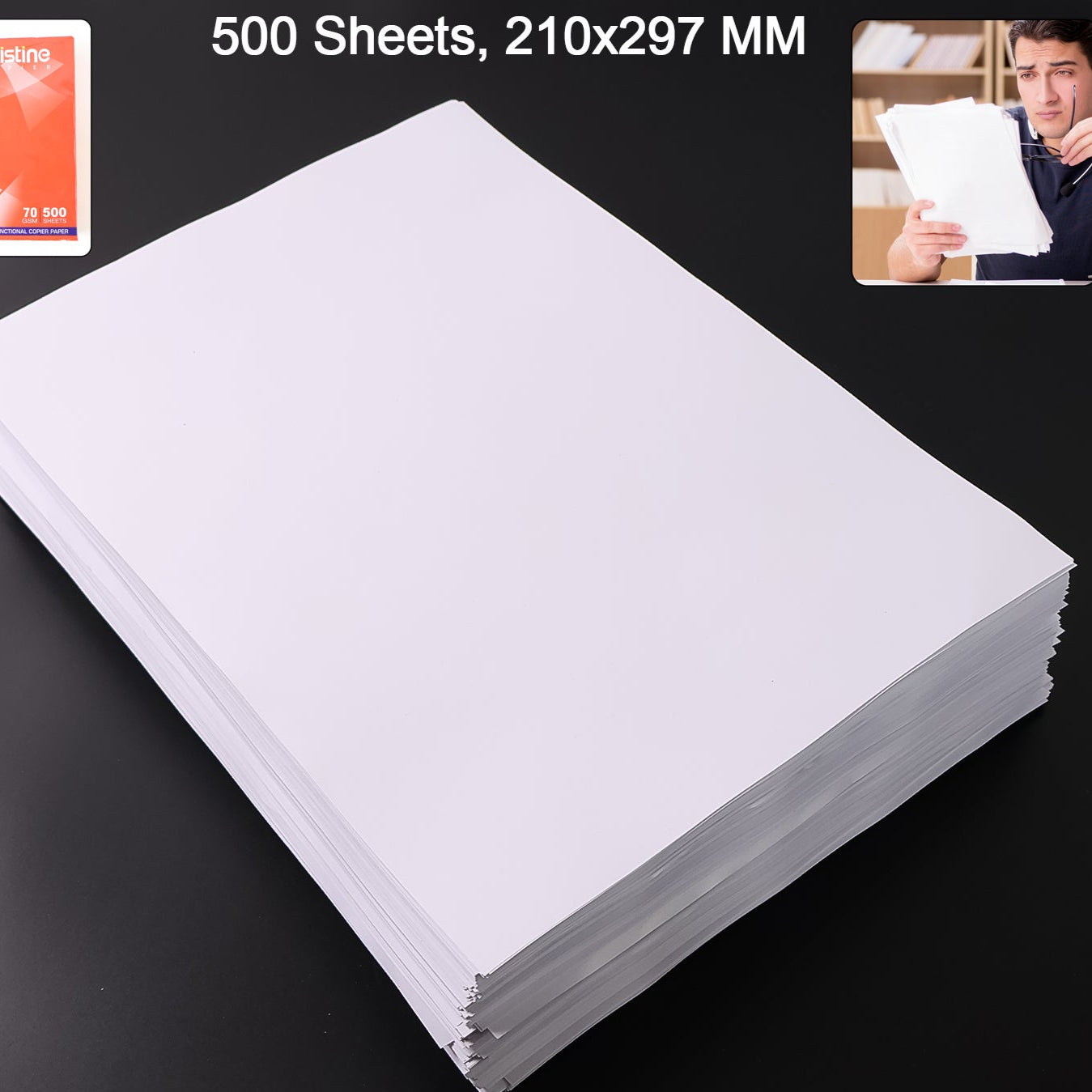 500 Sheets A4 Size Multipurpose Copier Paper  70 Gsm High Bright White Printing Paper - Happy Price - Image 1