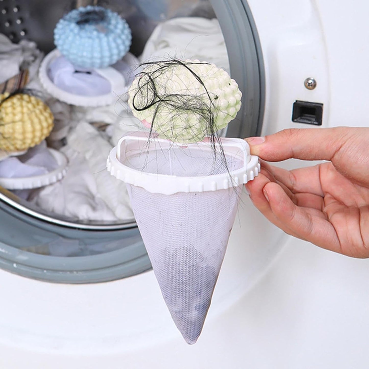 Reusable Washing Machine Floating Cylindrical Shape Lint Mesh Bag ( 1 Pc) - Happy Price - Image 6