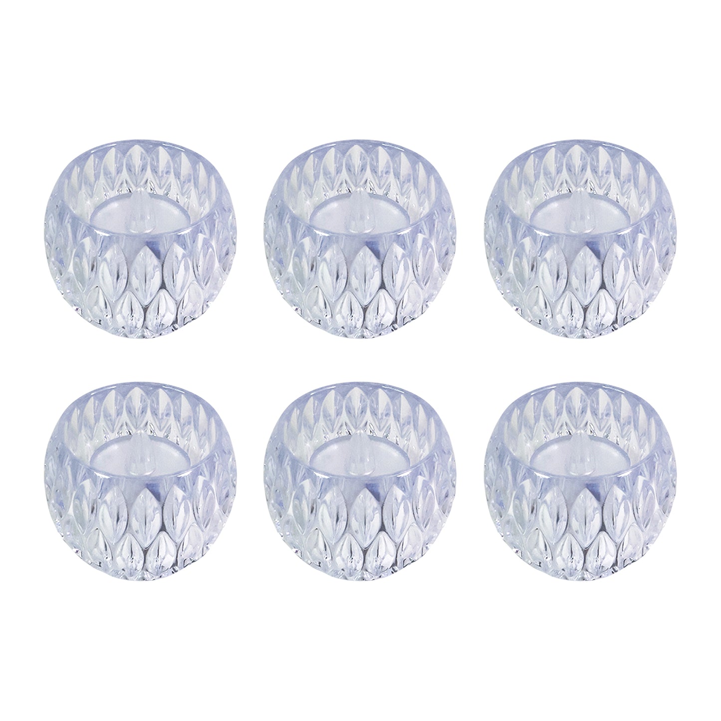 Crystal Design LED Tealight Candles - 6 Pc Set for Festive Decor - Happy Price - Image 2