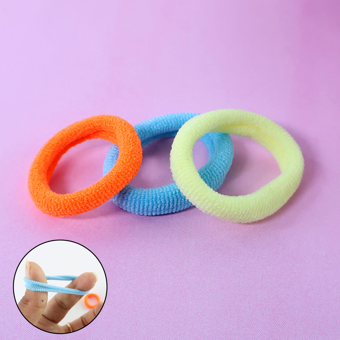 Soft Fabric Hair Ties - Gentle Hold, No Snag (3 Pc Set) - Happy Price - Image 4