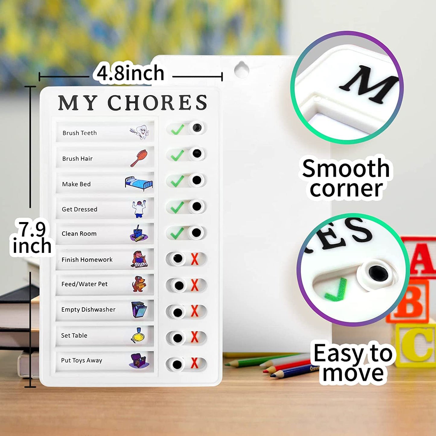Portable My Chores Home Note Board Management Planning Memo Boards Reminding Time. (Size - 20x12cm) - Happy Price - Image 6