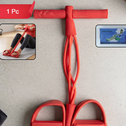 Portable Pull Rope Exerciser with Foot Pedals - Full Body Workout Tool (1 Pc) - Happy Price - Image 1