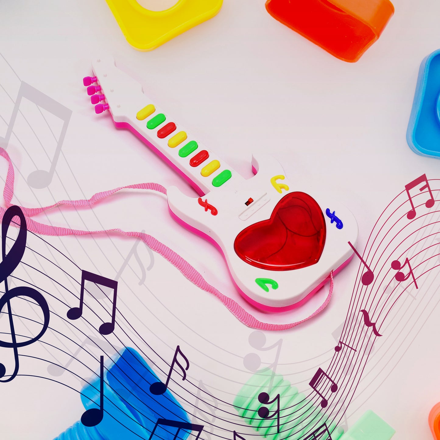 Battery Operated Musical Instruments Mini Guitar Toys And Light For 3+years Old Kids. - Happy Price - Image 7