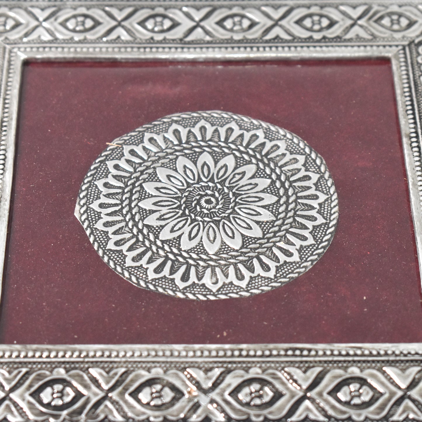 Silver - Square Pooja Chowki Patla  Bajot (2020 Cm  1 Pc) - Happy Price - Image 3