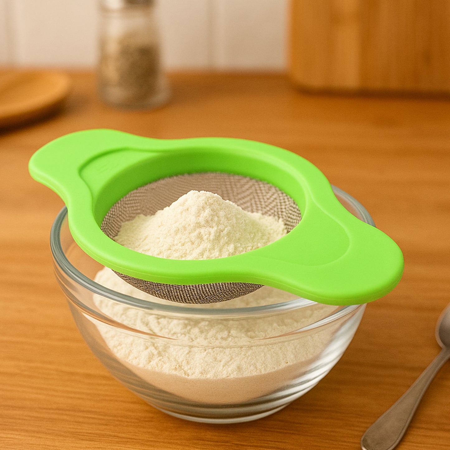 Stainless Steel Fine Mesh Sieve with Dual Plastic Handles (1 Pc) - Happy Price - Image 5